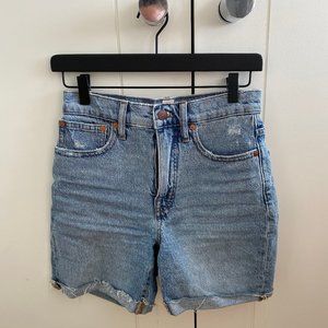 Madewell Mid-Length High-Rise Shorts in Lawn
